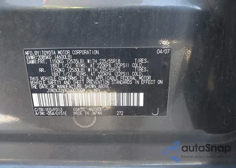 2007 Toyota Rav4 Sport V6 из США, поврежденный, VIN JTMZK32VX76007508